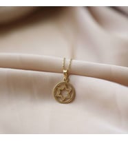 24 Ayar Has Altın Kaplama Yıldız Gümüş Kolye
