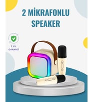 Kablosuz Karaoke Hoparlör – Çift Mikrofon ve LED LED'li