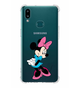 Samsung Galaxy A10s  Köşe Korumalı Antişok Kapak Minnie Mouse Tasarımlı Şeffaf  Kılıf