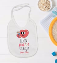 BK Kids Kişiye Özel Benim Halam Bir Başka Tasarımlı Bebek Mama Önlüğü - Model 1