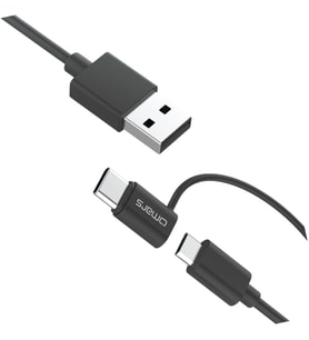 2'si 1 Arada Type-C Micro USB Şarj ve Data Kablosu 1.2 Metre