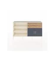 Arges Konsol 3 Raflı 2 Çekmeceli 2 Kapaklı 176x30x99 Aytaşı-Antrasit/Çam