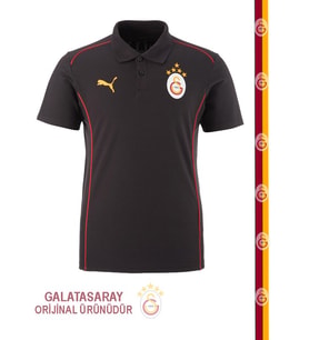 Galatasaray Orijinal Puma A Takım 5 Yıldız Polo T-Shirt (Siyah)
