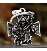Eskitme Dizayn Paslanmaz Çelik Ölüm Melek Kurukafa Kolye /Gotik Tarz Kurukafa Kolye
