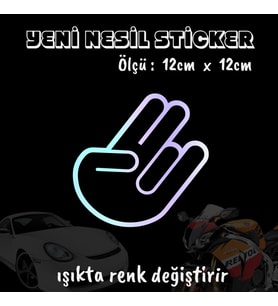 hands el ön arka cam uyumlu 2adet oto sticker - ışıkta renk değiştiren hologram sticker yapıştırma