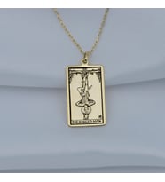 Altın Kaplama Tarot (The Hanged Man) Asılan Adam Gümüş Kolye