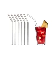 6 Adet Eğik Cam Pipet Isıya Dayanıklı Termisil Cam Pipet 21cm