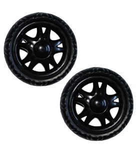 Tak Çıkar Pazar Araba Teker Geçmeli Bebek Arabası Tekerleği SİYAH 15 CM 2 ADET