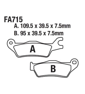 Ön Fren Disk Balatası Fa715 Suzuki Gsx-R 125, Gsx-S 125 (17-23)