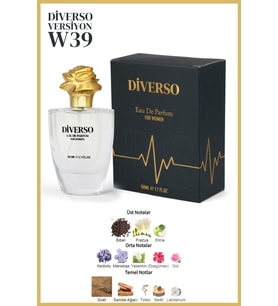 DİVERSO W39 KADIN PARFÜM EDP 50 ML ÇİÇEKSİ & ODUNSU MİSK  T.C. Sağlık Bakanlığı ÜTS KAYITLI