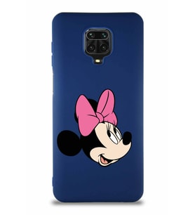 Xiaomi Redmi Note 9 Pro Soft Premier Kapak Minnie Mouse-A Tasarımlı Silikon Kılıf - Lacivert (Şeffaf)