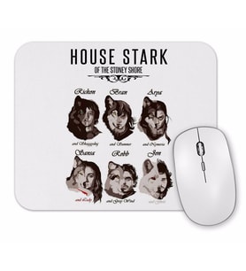 Game Of Thrones Stark Children And Wolves Mouse Pad