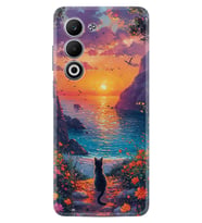 Oppo A5 Kılıf Boutique Baskılı Resimli Manzara Kedi Pcode -096
