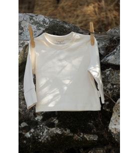 Naturaborn GOTS Organik Sertifikalı Uzun Kollu Bebek T-Shirt (Bej)