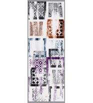 Eskitme Desen Dora Seri Şal Eşarp Askısı İle Birlikte 75x200 Gri Gümüş Mor-75x20