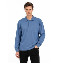 Erkek Büyük Beden Mevsimlik Polo Yaka Cepli Sweatshirt BGL-ST05367