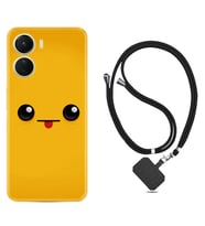 Vivo Y16 Kılıf Resimli Boyun Askılı İpli Desenli Silikon Series Yellow Sweet 1817