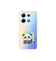 Infinix Note 30 ile Uyumlu Splash Panda Tasarımlı Şeffaf Silikon Kılıf