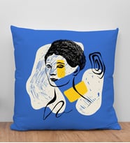 BK Gift Modern Art Tasarımlı Mavi Kırlent Yastık, Arkadaşa Hediye, Ev Dekorasyonu, Ev Hediyesi-10