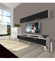 Decoraktiv Ekoflex 6Y Slm Silver Tv Ünitesi Tv Sehpası - Beyaz Siyah (Siyah - Beyaz)