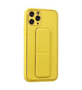 iPhone 11 Pro Kılıf Coco Deri Standlı Kapak - Sarı