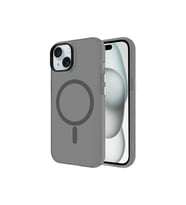Apple iPhone 15 Plus Uyumlu Kılıf Zore M-safe Şarj Özellikli Buzlu Transparan C-Pro Sert Kapak (Koyu Gri)