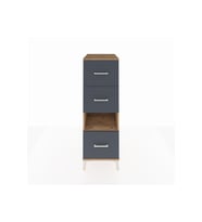 Kronos Dolap Tek Raflı 3 Çekmeceli 44x59x134 Çam-Antrasit