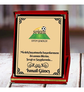 Spiker Baskılı Plaket (1. Tasarım)  Kişiye Özel (Kırmızı)