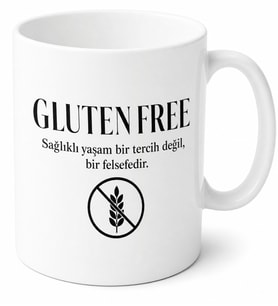 Gluten Free Yazılı Glütensiz Kupa Bardak Özel Tasarım Hediye