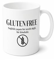 Gluten Free Yazılı Glütensiz Kupa Bardak Özel Tasarım Hediye