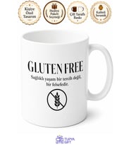 Gluten Free Yazılı Glütensiz Kupa Bardak Özel Tasarım Hediye