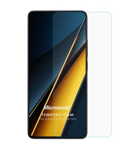 Microsonic Xiaomi Poco X6 Pro 5G Tempered Glass Cam Ekran Koruyucu (Şeffaf)