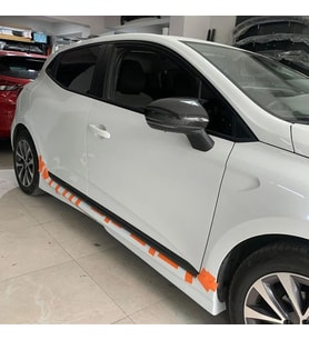 Renault Clio 5 Custom Yan Marşpiyel Seti Mat Siyah Plastik 2 Adet