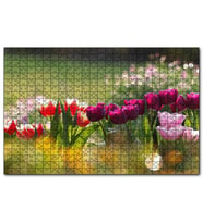 Cakapuzzle Gün Işığı Renkli Lale Bahçesi  Puzzle Yapboz MDF (Ahşap) (120 Parça)