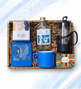Frenchpress, Fincan, Kolonya, Kahve, Çerçeve Hediye Seti
