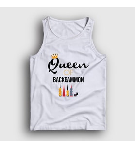 Presmono Unisex Beyaz Queen Of Backgammon Oyun Tavla Atlet 418491tt (Beyaz)
