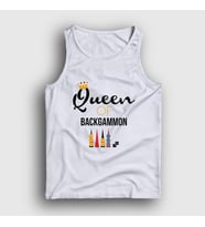 Presmono Unisex Beyaz Queen Of Backgammon Oyun Tavla Atlet 418491tt (Beyaz)