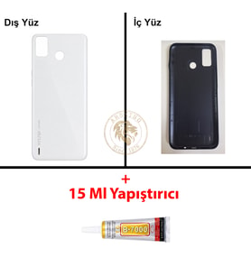 Tecno Yapıştırıcı Spark 6 Go Beyaz Yapıştırıcı B-7000 Yapıştırıcı Arka Kapak Arka Cam Batarya Kapağı Lazer Kesim Kapak Pil Kapağı Back Cover