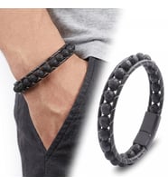 Moncuk Design Lav Taşı Doğal Taş Deri Bileklik 33512B2D8M3