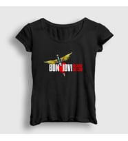 Presmono Kadın Siyah We Can Bon Jovi T-Shirt 20404tt