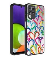 Samsung Galaxy A22 4G Uyumlu Kılıf Aynalı Desenli Kamera Korumalı Parlak Zore Mirror Kapak