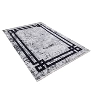 Gri Geometrik Desenli Dijital Baskı Salon Halısı Modern Tasarım Koridor Yatak Odası