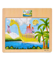 Hayal Sepeti DİNAZOR resimli Ahşap Çocuk Puzzle 12 Parça 15x17cm
