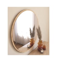 58 Cm yuvarlak Safir Meşe Antre Hol Koridor Duvar Salon Mutfak Banyo Ofis Makyaj Aynası (Gold)