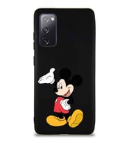 Samsung Galaxy S20 FE Soft Premier Kapak Mickey Mouse-C Tasarımlı Silikon Kılıf - Siyah (Şeffaf)
