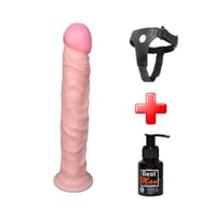 OdinsShop 24 cm Belden Bağlamalı Realistik Testissiz Penis + Kemer + Kayganlaştırıcı Hediyeli