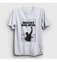 Presmono Unisex Beyaz Over Film Rocky T-Shirt 250169tt