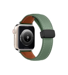 Newface Apple Watch 38mm KR414 Daks Deri Kordon - Koyu Yeşil