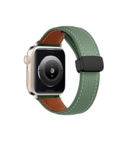 Newface Apple Watch 38mm KR414 Daks Deri Kordon - Koyu Yeşil