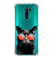 PrintiFy Xiaomi Redmi 9 Uyumlu Kedi 3 Baskılı Şeffaf Köşe Korumalı Antişok Kılıf